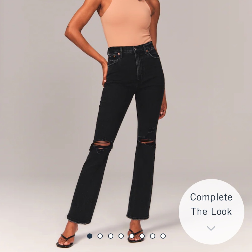 A&F High Rise Ankle Straight Jean